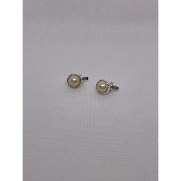Vintage Silver & Pearl Clip-On Earrings From Macys - Picture 8 of 8